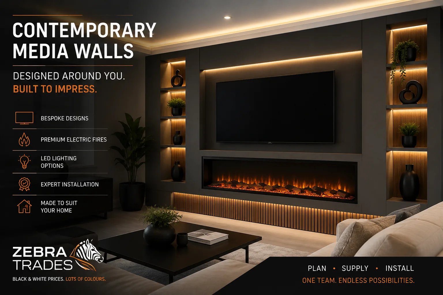 Contemporary media wall installation in Hertfordshire