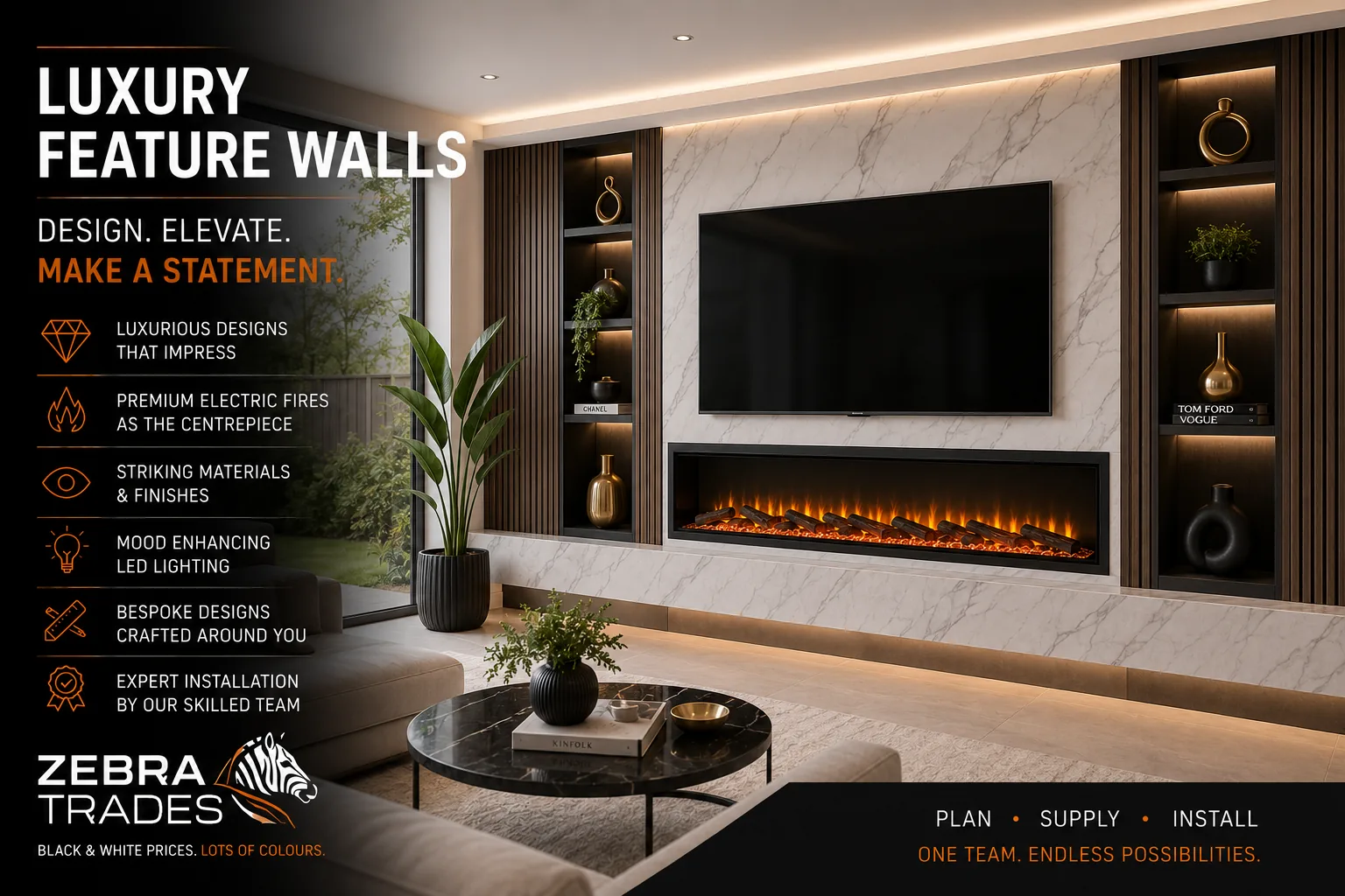 Luxury feature media wall in Goffs Oak